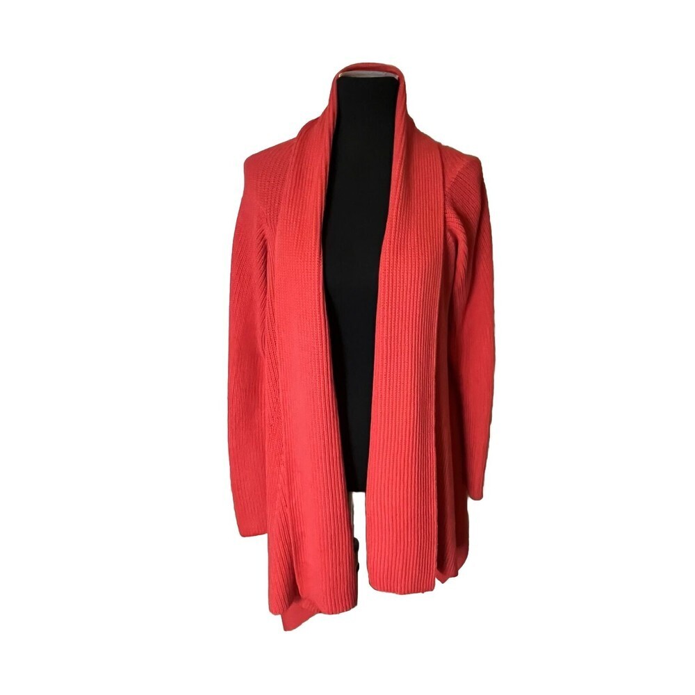 Ralph Lauren LRL Women's Coral Open Drape shawl collar Cardigan Sweater large/XL